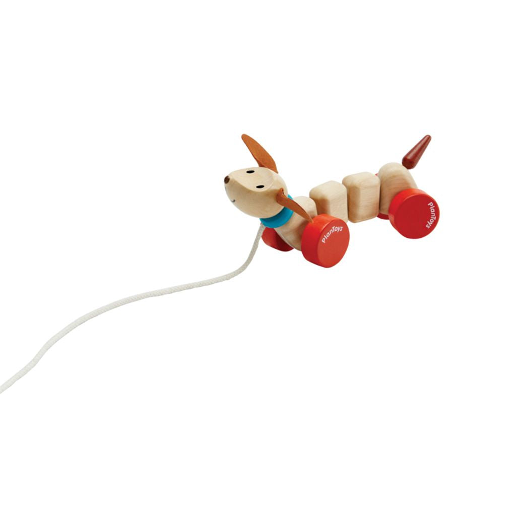 PlanToys Happy Puppy wooden toy ของเล่นไม้แปลนทอยส์ เจ้าหมาน้อยลากจูง ประเภทผลักและลากจูง สำหรับอายุ 12 เดือนขึ้นไป