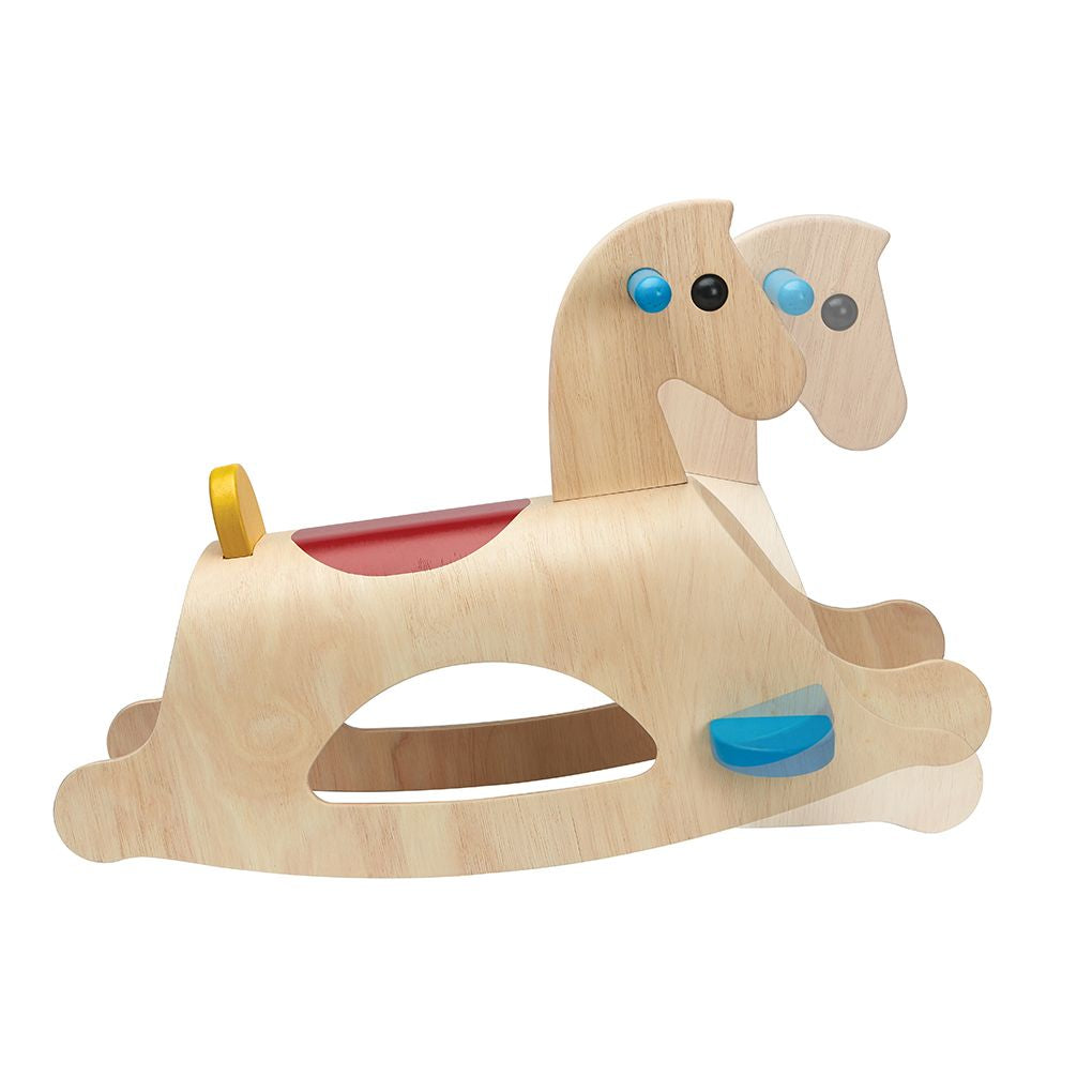PlanToys natural Palomino wooden toy ของเล่นไม้แปลนทอยส์ ม้าโยกพาโลมิโน ประเภทของเล่นชวนเคลื่อนไหว สำหรับอายุ 2 ปีขึ้นไป