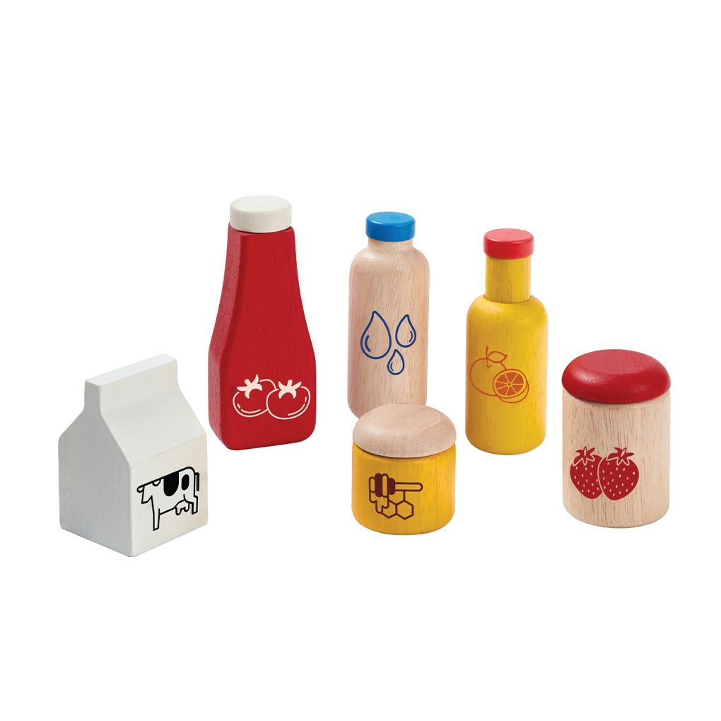 PlanToys Food & Beverage Set wooden toy ของเล่นไม้แปลนทอยส์ เซทอาหารและเครื่องดื่ม ประเภทชุดครัว สำหรับอายุ 2 ปีขึ้นไป