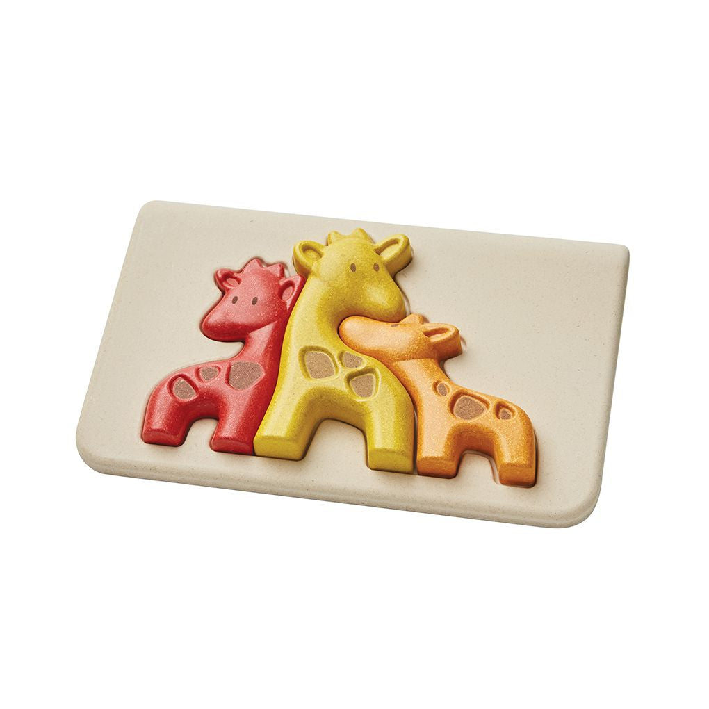 PlanToys Giraffe Puzzle wooden toy ของเล่นไม้แปลนทอยส์ จิ๊กซอว์ยีราฟ ประเภทเกมฝึกคิด สำหรับอายุ 18 เดือนขึ้นไป