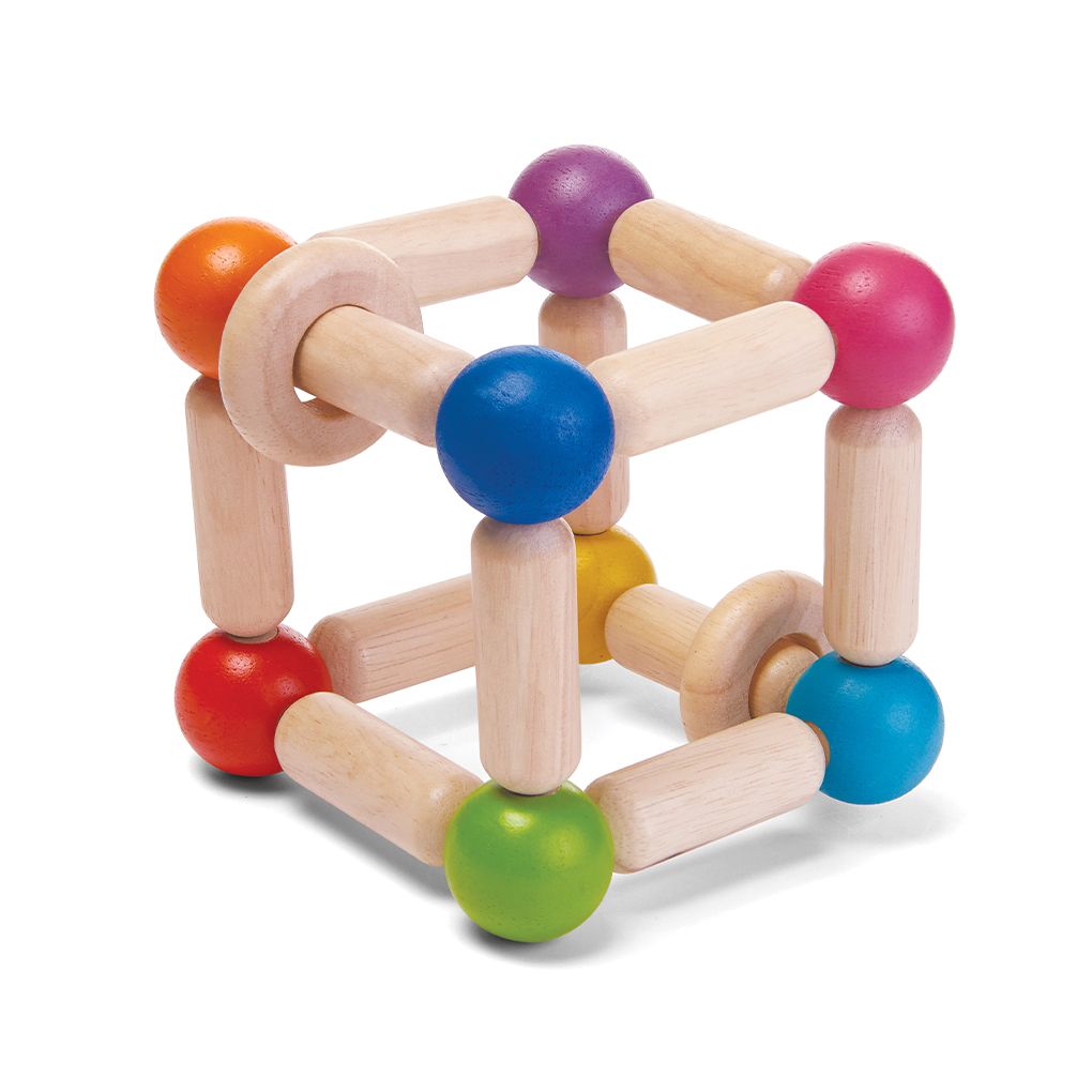 PlanToys Square Clutching Toy wooden toy ของเล่นไม้แปลนทอยส์ ลูกบากศ์ยืดหยุ่น ประเภทของเล่นเด็กอ่อน สำหรับอายุ 6 เดือนขึ้นไป