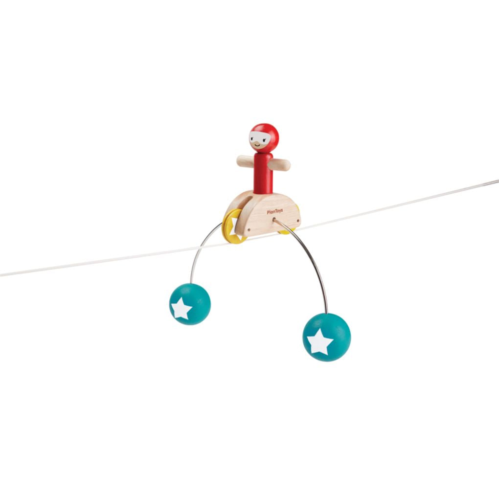 PlanToys Riding Acrobat wooden toy ของเล่นไม้แปลนทอยส์ กายกรรมไต่เชือก ของเล่นฝึกทักษะ สำหรับอายุ 3 ปีขึ้นไป