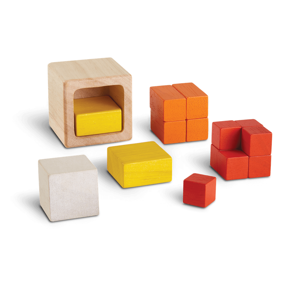 PlanToys Fraction Cubes wooden toy ของเล่นไม้แปลนทอยส์ ชุดกล่องเรียนรู้เศษส่วน ของเล่นฝึกทักษะ สำหรับอายุ 3 ปีขึ้นไป
