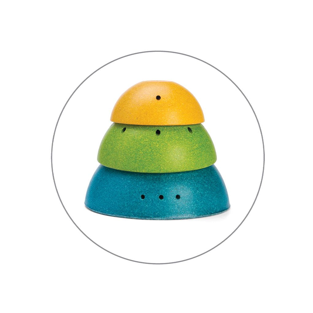 PlanToys Fountain Bowl Set wooden toy ของเล่นไม้แปลนทอยส์ ชุดสร้างน้ำพุ ประเภทของเล่นในน้ำ สำหรับอายุ 12 เดือนขึ้นไป