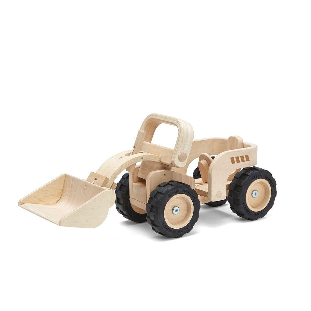 PlanToys natural Bulldozer wooden toy ของเล่นไม้แปลนทอยส์ รถตักดิน ประเภทของเล่นชวนเคลื่อนไหว สำหรับอายุ 3 ปีขึ้นไป
