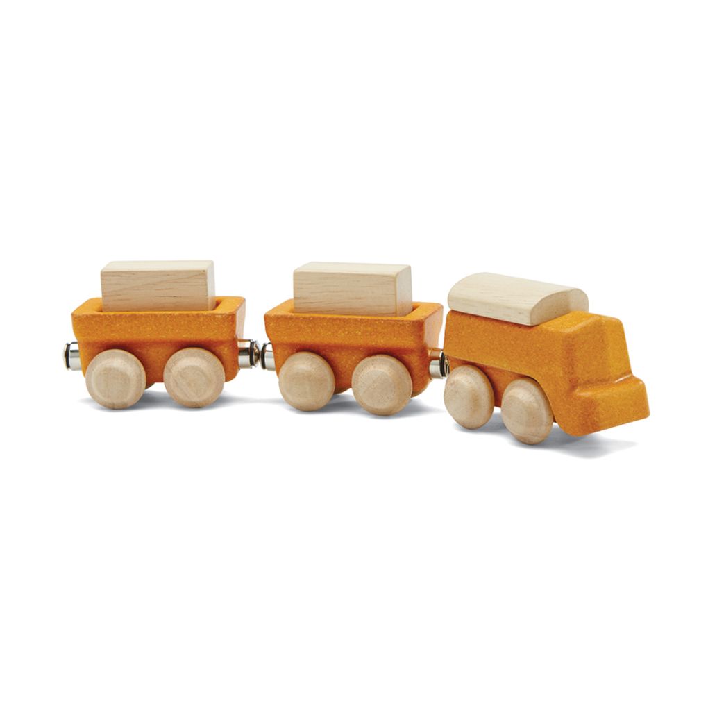PlanToys Cargo Train wooden toy ของเล่นไม้แปลนทอยส์ รถไฟคาร์โก้ ประเภทบทบาทสมมุติ สำหรับอายุ 3 ปีขึ้นไป