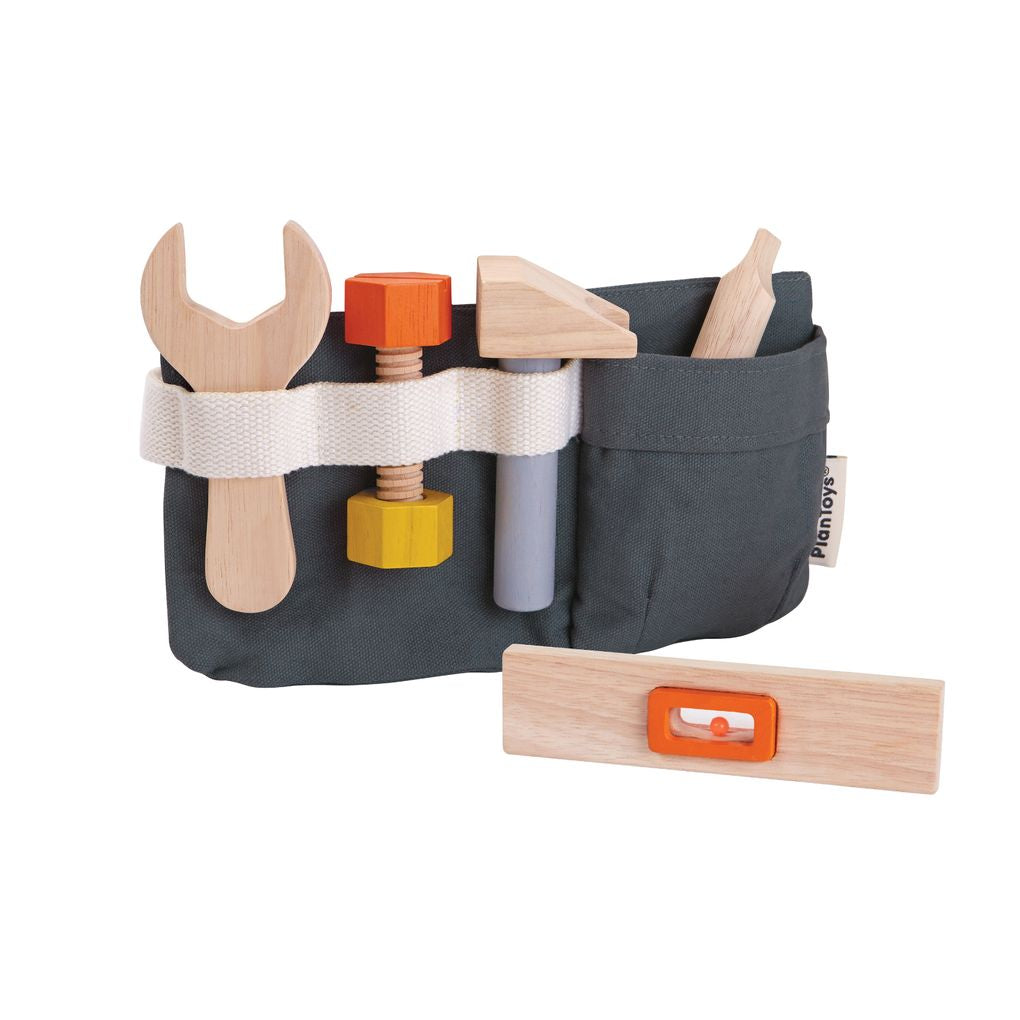 PlanToys Tool Belt wooden toy ของเล่นไม้แปลนทอยส์ กระเป๋าเครื่องมือช่าง ประเภทบทบาทสมมุติ สำหรับอายุ 3 ปีขึ้นไป