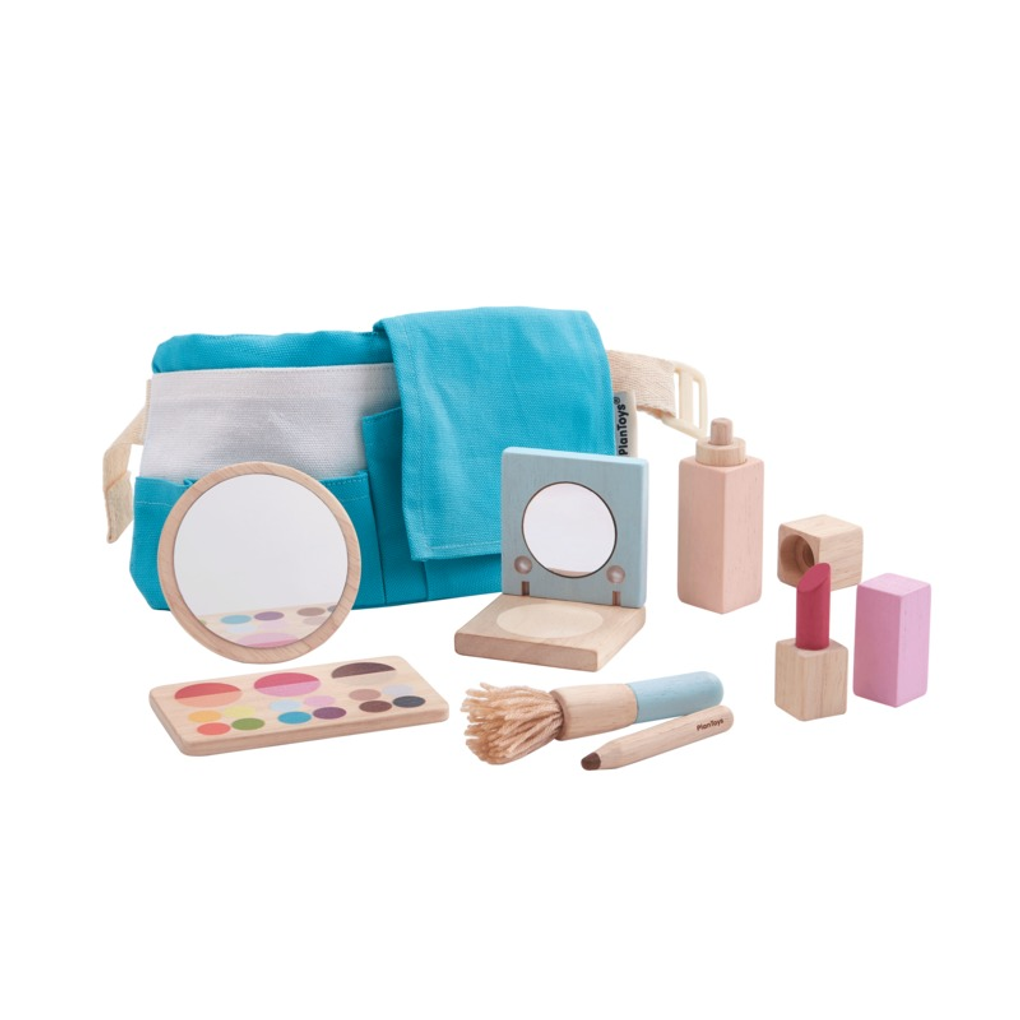 PlanToys Make Up Set wooden toy ของเล่นไม้แปลนทอยส์ ชุดแต่งหน้า ประเภทบทบาทสมมุติ สำหรับอายุ 3 ปีขึ้นไป