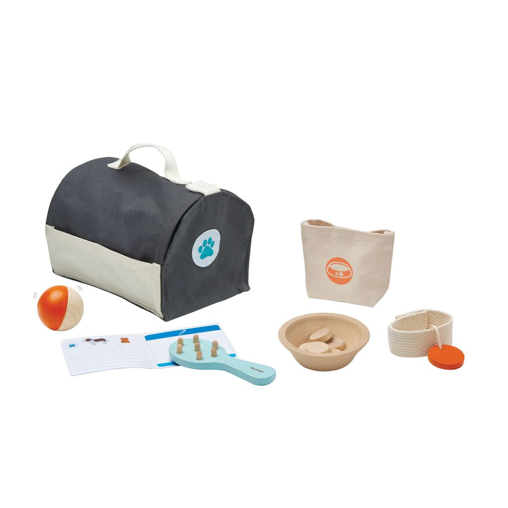 PlanToys Pet Care Set wooden toy ของเล่นไม้แปลนทอยส์ ชุดดูแลสัตว์เลี้ยง ประเภทบทบาทสมมุติ สำหรับอายุ 3 ปีขึ้นไป