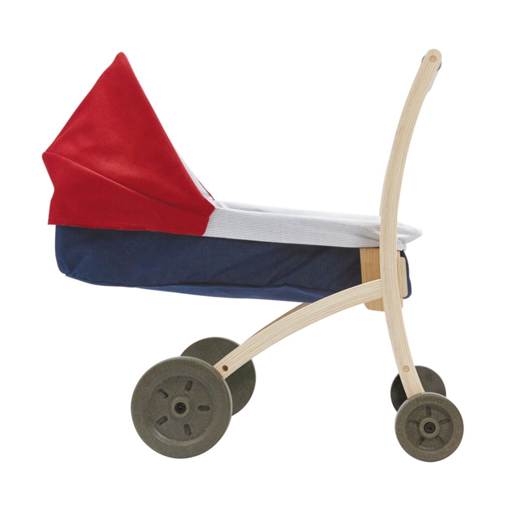 PlanToys Doll Stroller wooden toy ของเล่นไม้แปลนทอยส์ รถเข็นตุ๊กตา ประเภทบทบาทสมมุติ สำหรับอายุ 2 ปีขึ้นไป