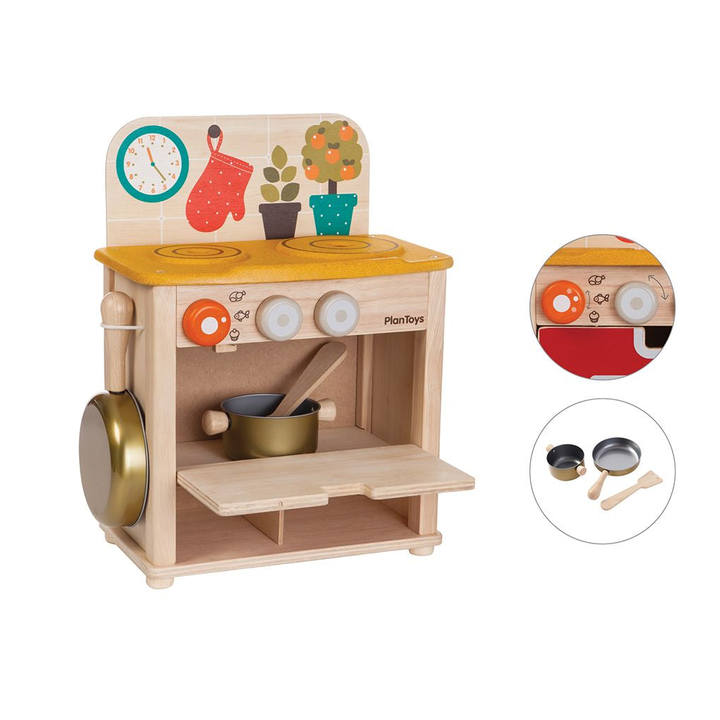 PlanToys Kitchen Set wooden toy ของเล่นไม้แปลนทอยส์ ชุดครัวมินิ ประเภทชุดครัว สำหรับอายุ 2 ปีขึ้นไป