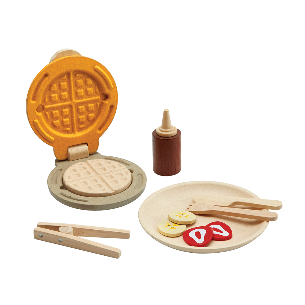 PlanToys Waffle Set wooden toy ของเล่นไม้แปลนทอยส์ ชุดทำวาฟเฟิล ประเภทชุดครัว สำหรับอายุ 2 ปีขึ้นไป