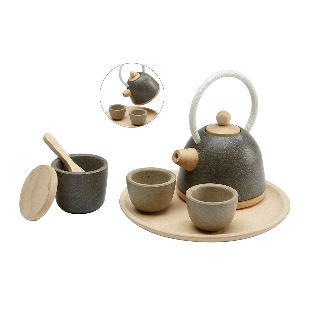 PlanToys Classic Tea Set wooden toy ของเล่นไม้แปลนทอยส์ ชุดน้ำชาตะวันออก ประเภทชุดครัว สำหรับอายุ 2 ปีขึ้นไป