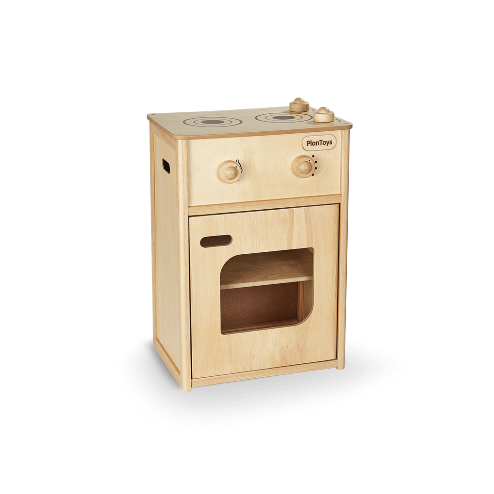 PlanToys natural Kitchen Stove wooden toy ของเล่นไม้แปลนทอยส์ ชุดครัว ประเภทชุดครัว สำหรับอายุ 3 ปีขึ้นไป