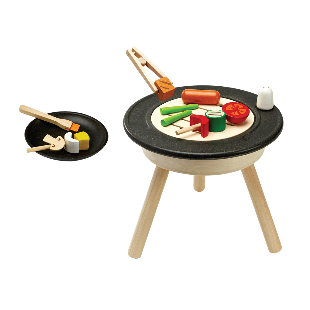 PlanToys BBQ Playset wooden toy ของเล่นไม้แปลนทอยส์ ชุดบาบิคิว ประเภทชุดครัว สำหรับอายุ 3 ปีขึ้นไป