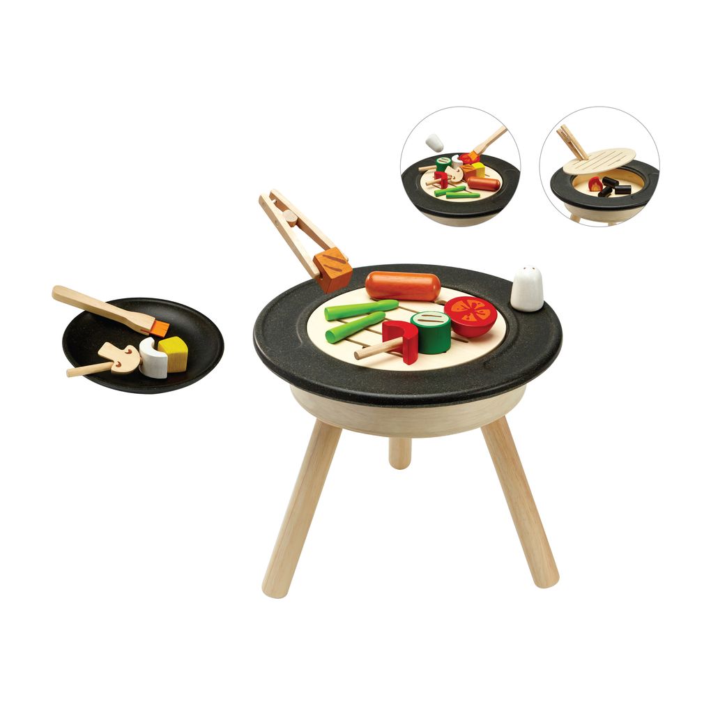 PlanToys BBQ Playset wooden toy ของเล่นไม้แปลนทอยส์ ชุดบาบิคิว ประเภทชุดครัว สำหรับอายุ 3 ปีขึ้นไป