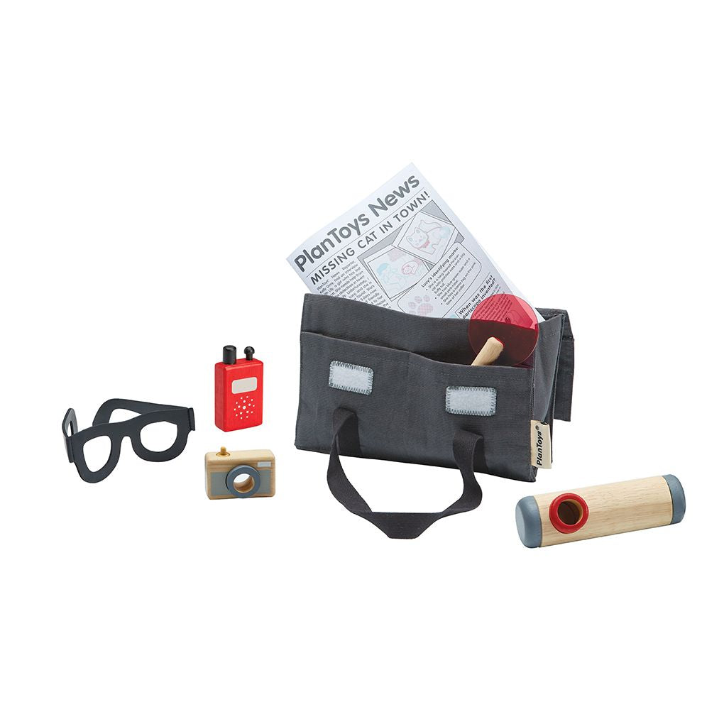 PlanToys Detective Set wooden toy ของเล่นไม้แปลนทอยส์ ชุดนักสืบ ประเภทบทบาทสมมุติ สำหรับอายุ 3 ปีขึ้นไป