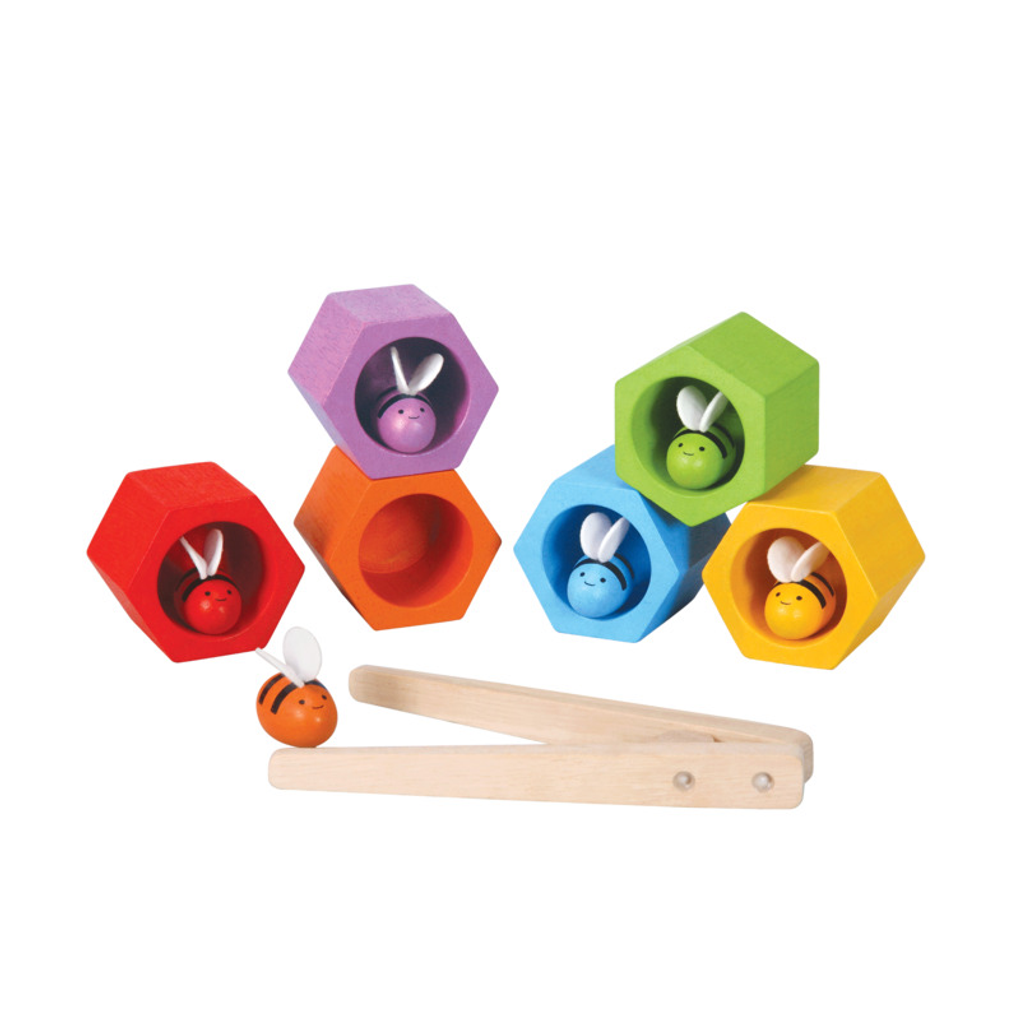 PlanToys Beehives wooden toy ของเล่นไม้แปลนทอยส์ รังผึ้งน้อย ของเล่นฝึกทักษะ สำหรับอายุ 3 ปีขึ้นไป