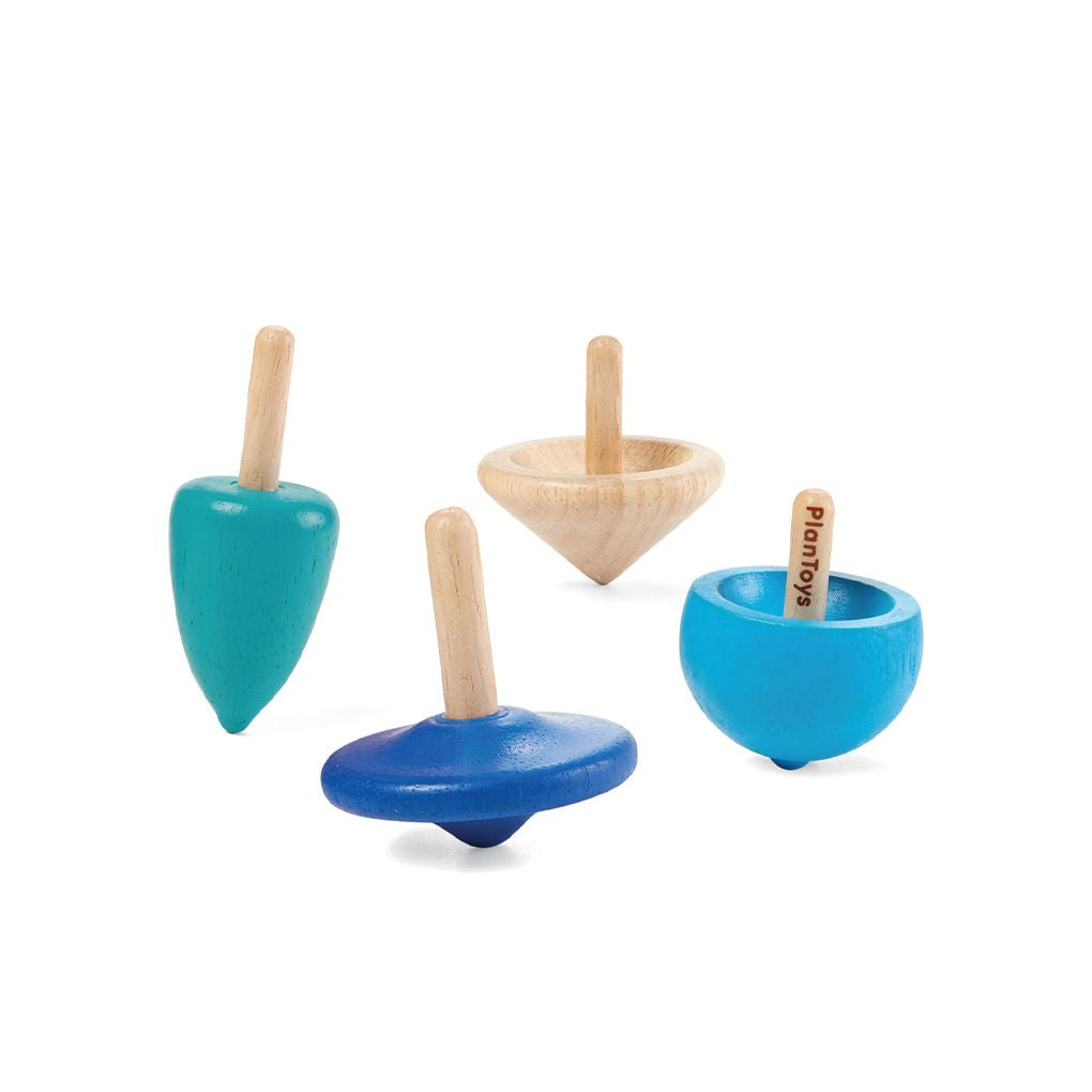 PlanToys Spinning Tops wooden toy ของเล่นไม้แปลนทอยส์ เชตลูกข่าง - มินิ ประเภทเกมพกพา สำหรับอายุ 3-99 ปี