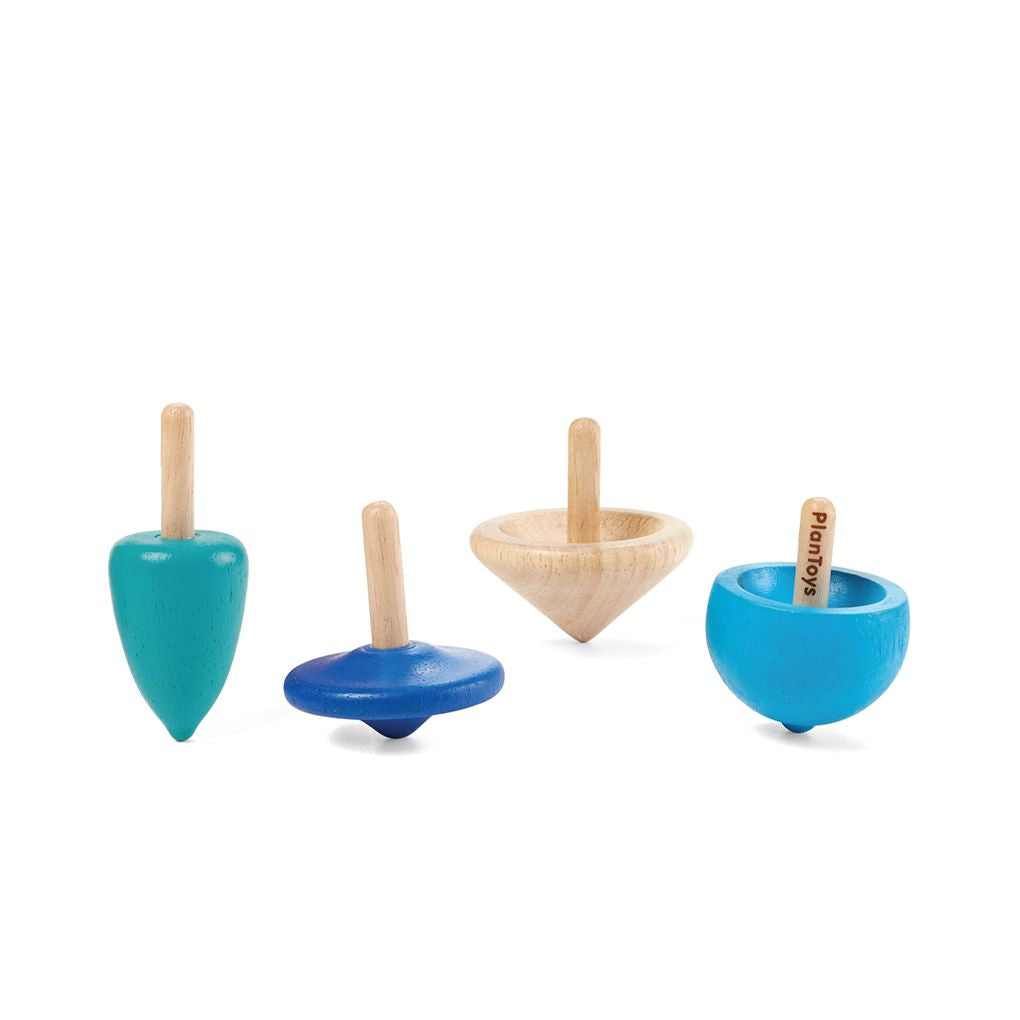 PlanToys Spinning Tops wooden toy ของเล่นไม้แปลนทอยส์ เชตลูกข่าง - มินิ ประเภทเกมพกพา สำหรับอายุ 3-99 ปี