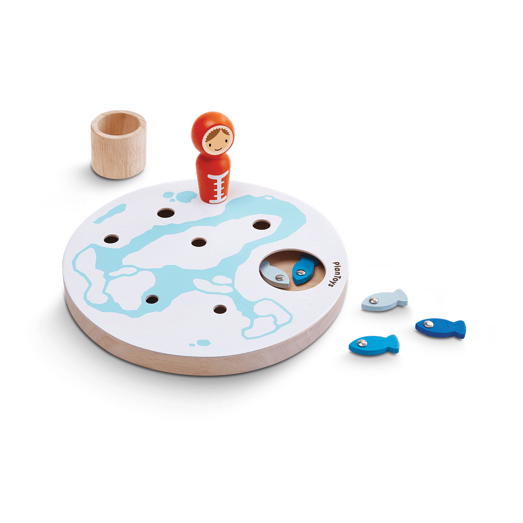 PlanToys Ice Fishing Game wooden toy ของเล่นไม้แปลนทอยส์ เกมตกปลาน้ำแข็ง ประเภทเกมฝึกคิด สำหรับอายุ 3 ปีขึ้นไป