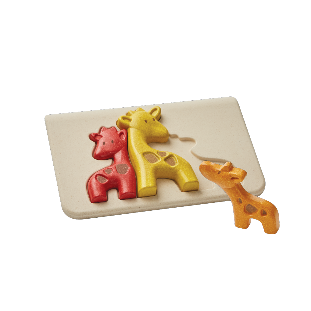 PlanToys Giraffe Puzzle wooden toy ของเล่นไม้แปลนทอยส์ จิ๊กซอว์ยีราฟ ประเภทเกมฝึกคิด สำหรับอายุ 18 เดือนขึ้นไป