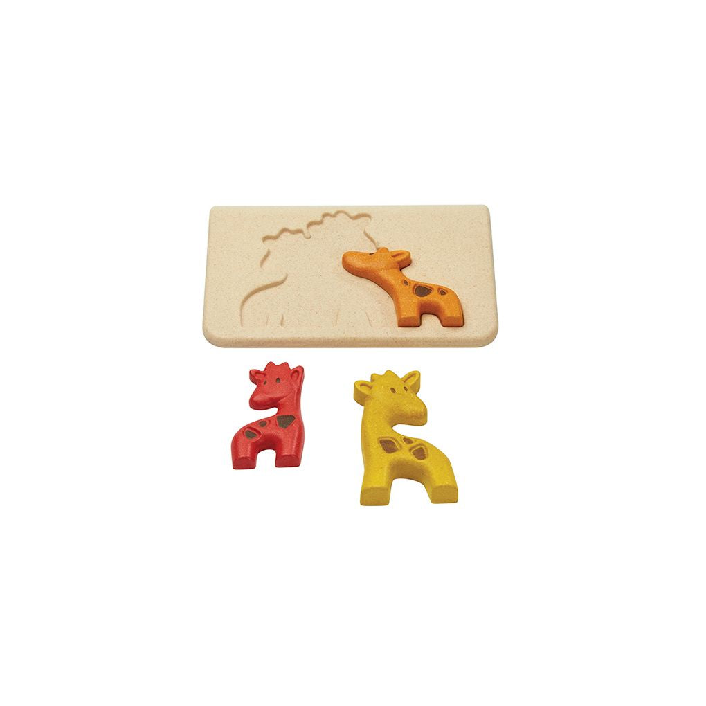 PlanToys Giraffe Puzzle wooden toy ของเล่นไม้แปลนทอยส์ จิ๊กซอว์ยีราฟ ประเภทเกมฝึกคิด สำหรับอายุ 18 เดือนขึ้นไป