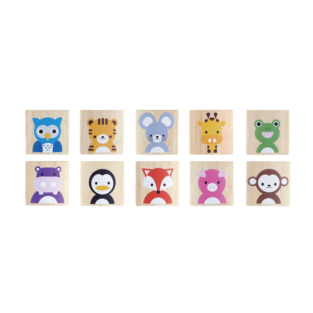 PlanToys Animal Memo wooden toy ของเล่นไม้แปลนทอยส์ เกมฝึกจำภาพสัตว์ ประเภทเกมฝึกคิด สำหรับอายุ 2 ปีขึ้นไป