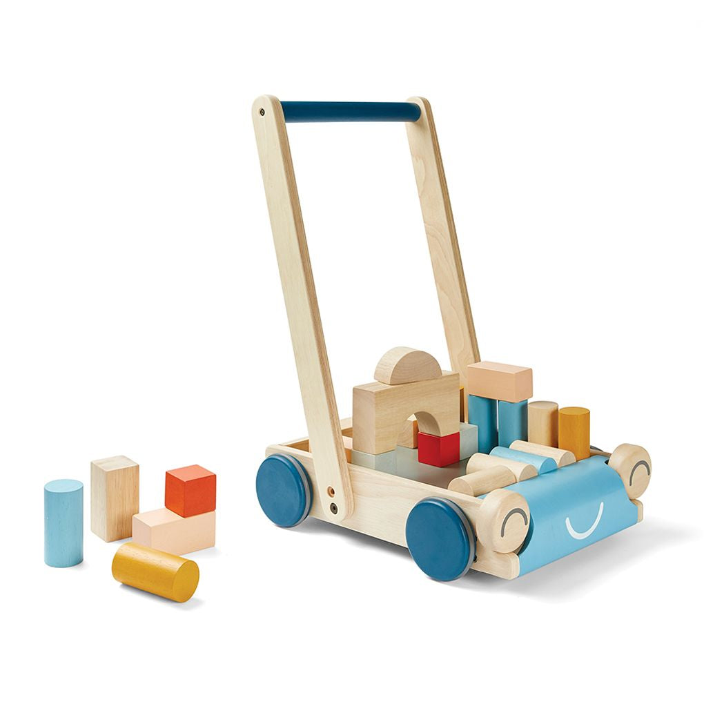 PlanToys orchard Baby Walker wooden toy ของเล่นไม้แปลนทอยส์ รถผลักเดิน ประเภทผลักและลากจูง สำหรับอายุ 6 เดือนขึ้นไป