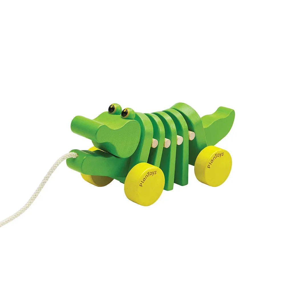 PlanToys Wooden Dancing Alligator Push Toy