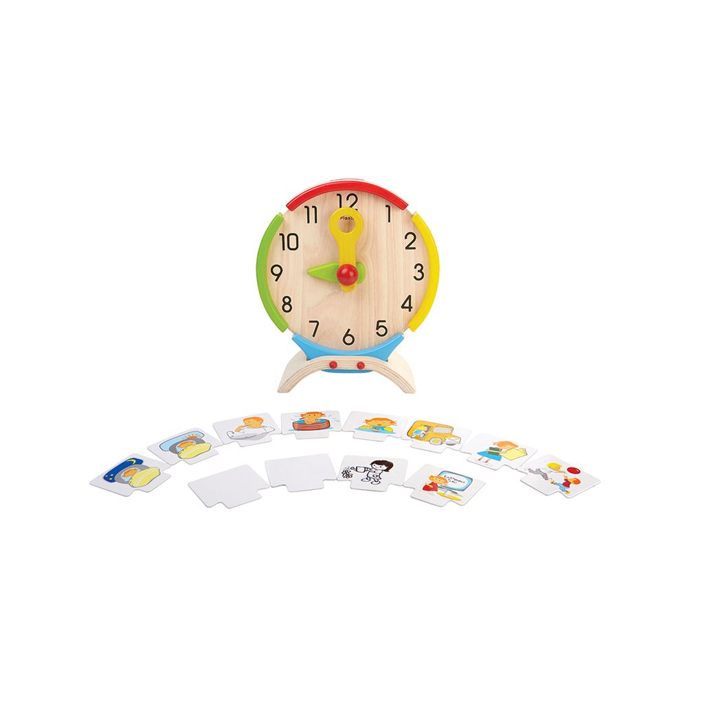 PlanToys Activity Clock wooden toy ของเล่นไม้แปลนทอยส์ นาฬิกาหรรษา ของเล่นฝึกทักษะ สำหรับอายุ 3 ปีขึ้นไป