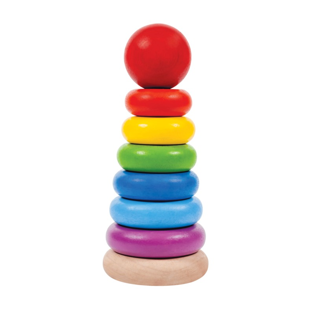 PlanToys Stacking Ring wooden toy ของเล่นไม้แปลนทอยส์ ชุดเรียงวงแหวนซ้อน ของเล่นฝึกทักษะ สำหรับอายุ 12 เดือนขึ้นไป