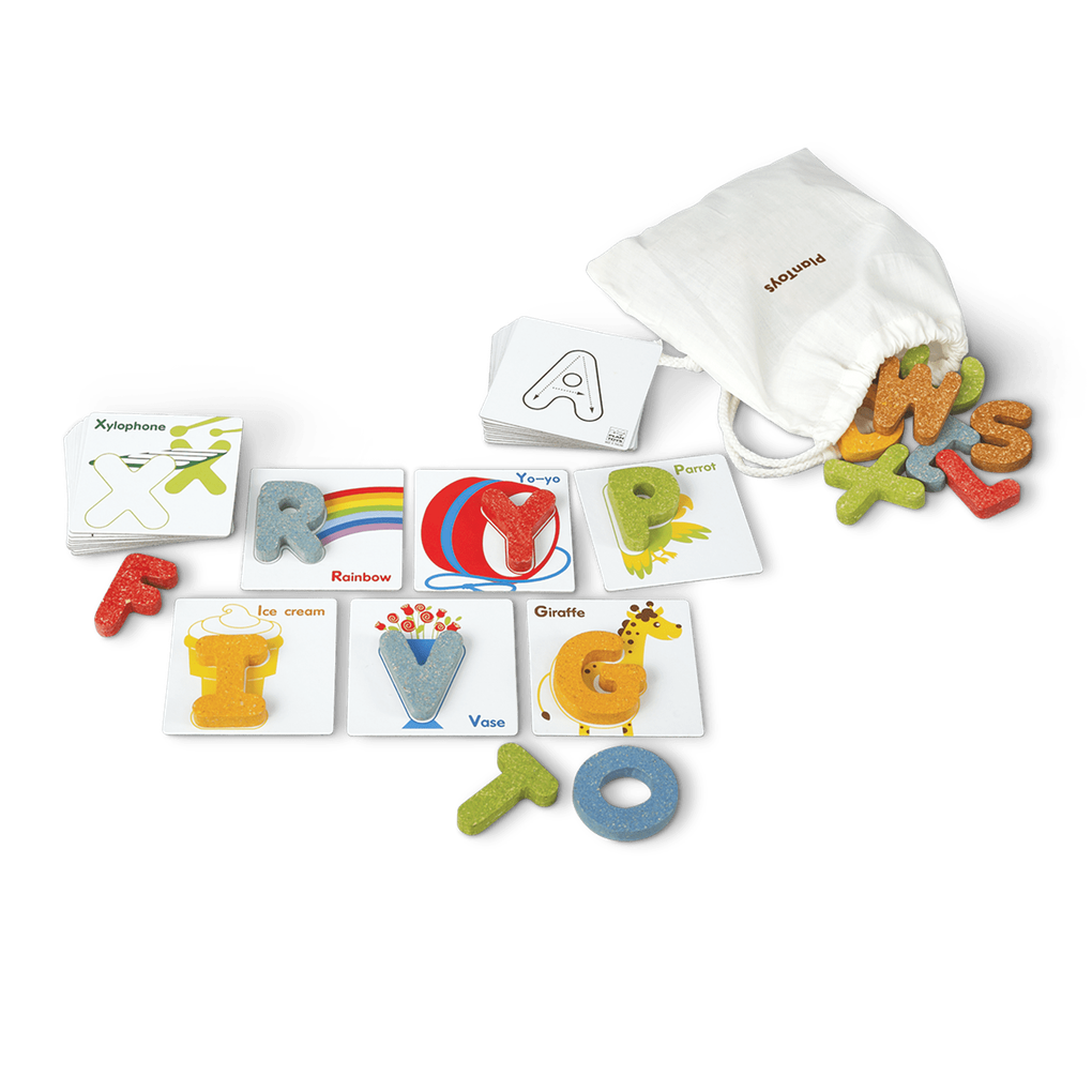 PlanToys Alphabet A-Z wooden toy ของเล่นไม้แปลนทอยส์ ชุดของเล่นสอนภาษาอังกฤษ ของเล่นฝึกทักษะ สำหรับอายุ 2 ปีขึ้นไป