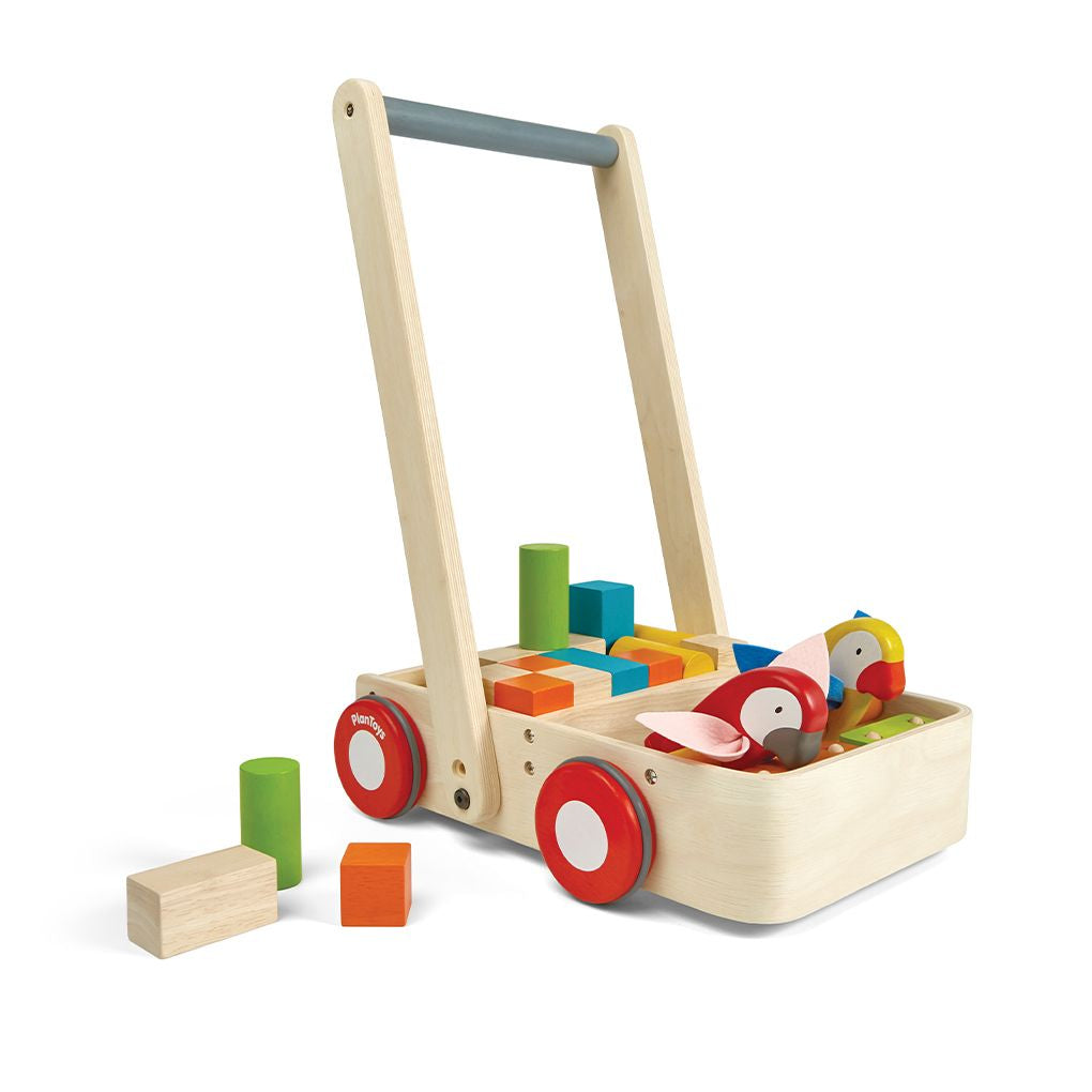 PlanToys Bird Walker wooden toy ของเล่นไม้แปลนทอยส์ เบิร์ด วอคเกอร์ ประเภทผลักและลากจูง สำหรับอายุ 6 เดือนขึ้นไป