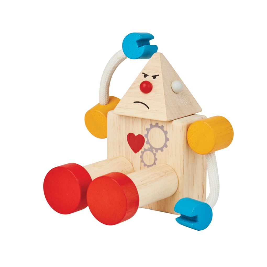 PlanToys Build-A-Robot wooden toy ของเล่นไม้แปลนทอยส์ หุ่นยนต์หลากอารมณ์ ของเล่นฝึกทักษะ สำหรับอายุ 3 ปีขึ้นไป