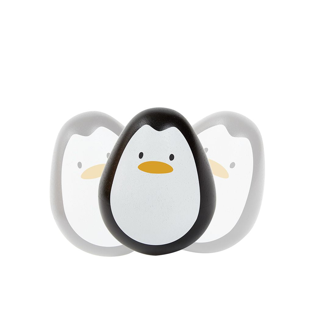 PlanToys Penguin wooden toy ของเล่นไม้แปลนทอยส์ เพนกวินล้มลุก ประเภทของเล่นเด็กอ่อน สำหรับอายุ 6 เดือนขึ้นไป