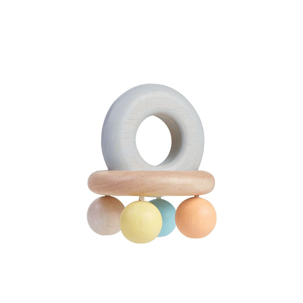 PlanToys pastel Bell Rattle wooden toy ของเล่นไม้แปลนทอยส์ กระดิ่งไม้ ประเภทของเล่นเด็กอ่อน สำหรับอายุ 0-6 เดือน