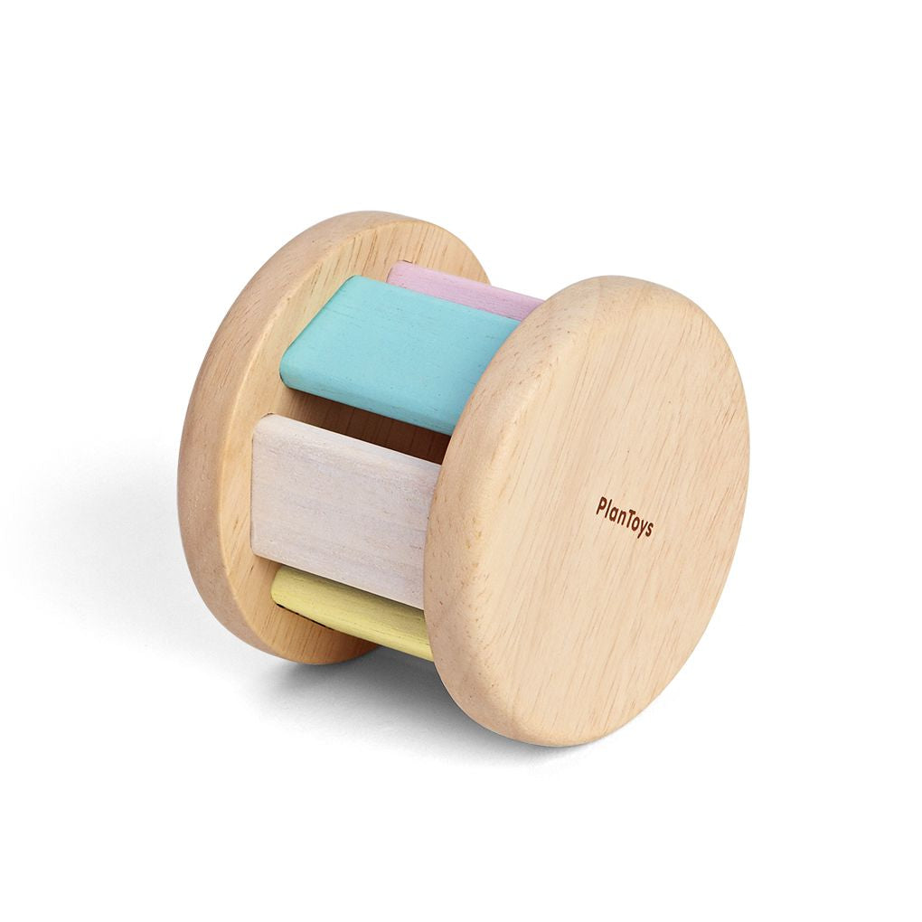 PlanToys pastel Roller wooden toy ของเล่นไม้แปลนทอยส์ ลูกกลิ้งหลากสี ประเภทของเล่นเด็กอ่อน สำหรับอายุ 6 เดือนขึ้นไป