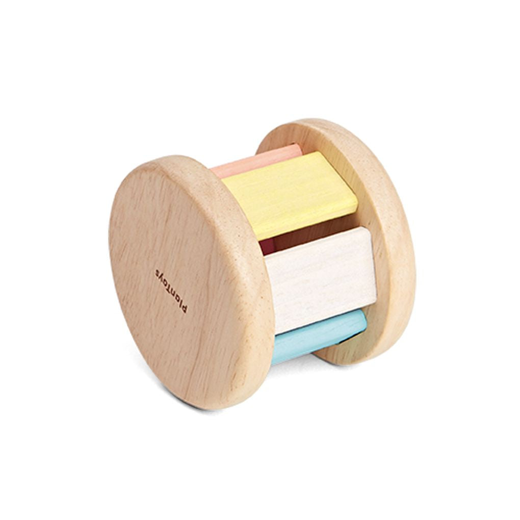 PlanToys pastel Roller wooden toy ของเล่นไม้แปลนทอยส์ ลูกกลิ้งหลากสี ประเภทของเล่นเด็กอ่อน สำหรับอายุ 6 เดือนขึ้นไป