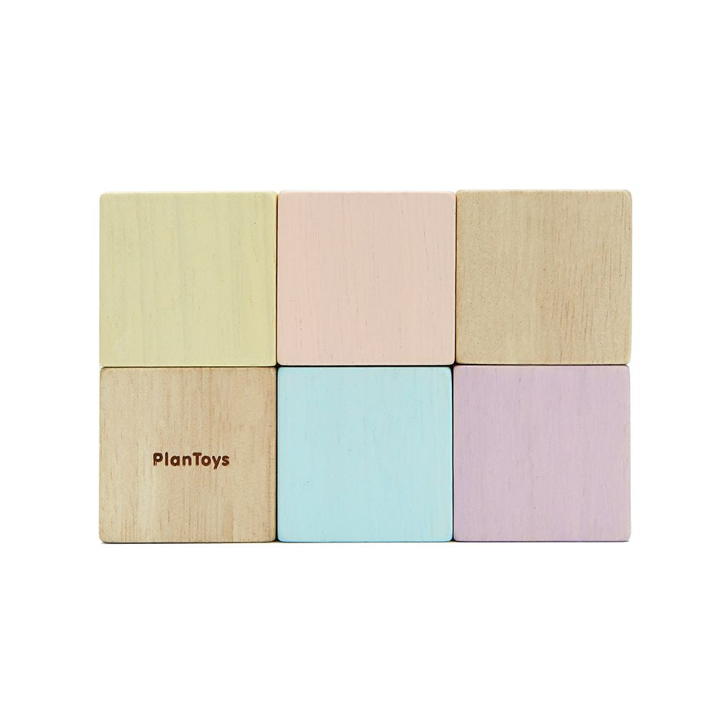 PlanToys pastel Sensory Blocks wooden toy ของเล่นไม้แปลนทอยส์ บล็อกไม้เสริมประสาทสัมผัส ประเภทของเล่นเด็กอ่อน สำหรับอายุ 12 เดือนขึ้นไป