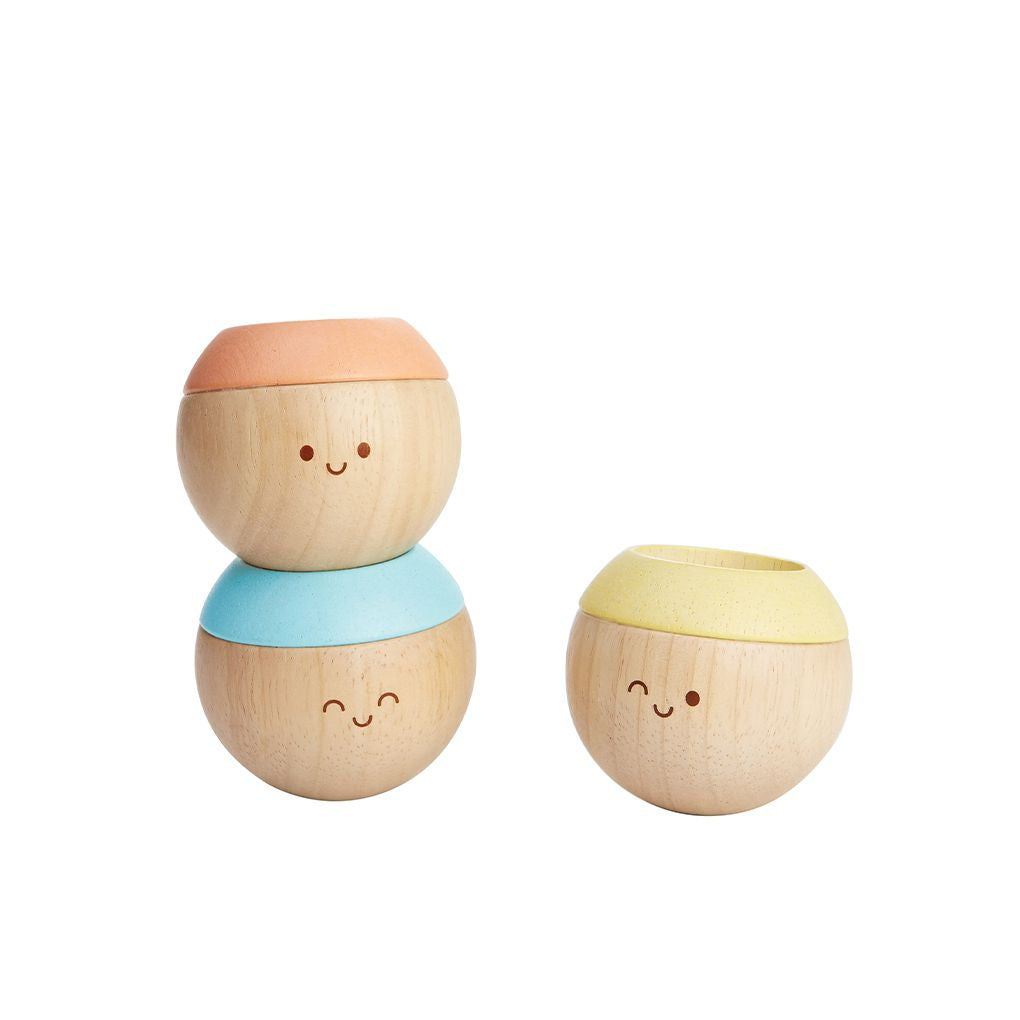 PlanToys pastel Sensory Tumbling wooden toy ของเล่นไม้แปลนทอยส์ ทรงกลมพัฒนาประสาทสัมผัส ประเภทของเล่นเด็กอ่อน สำหรับอายุ 6 เดือนขึ้นไป