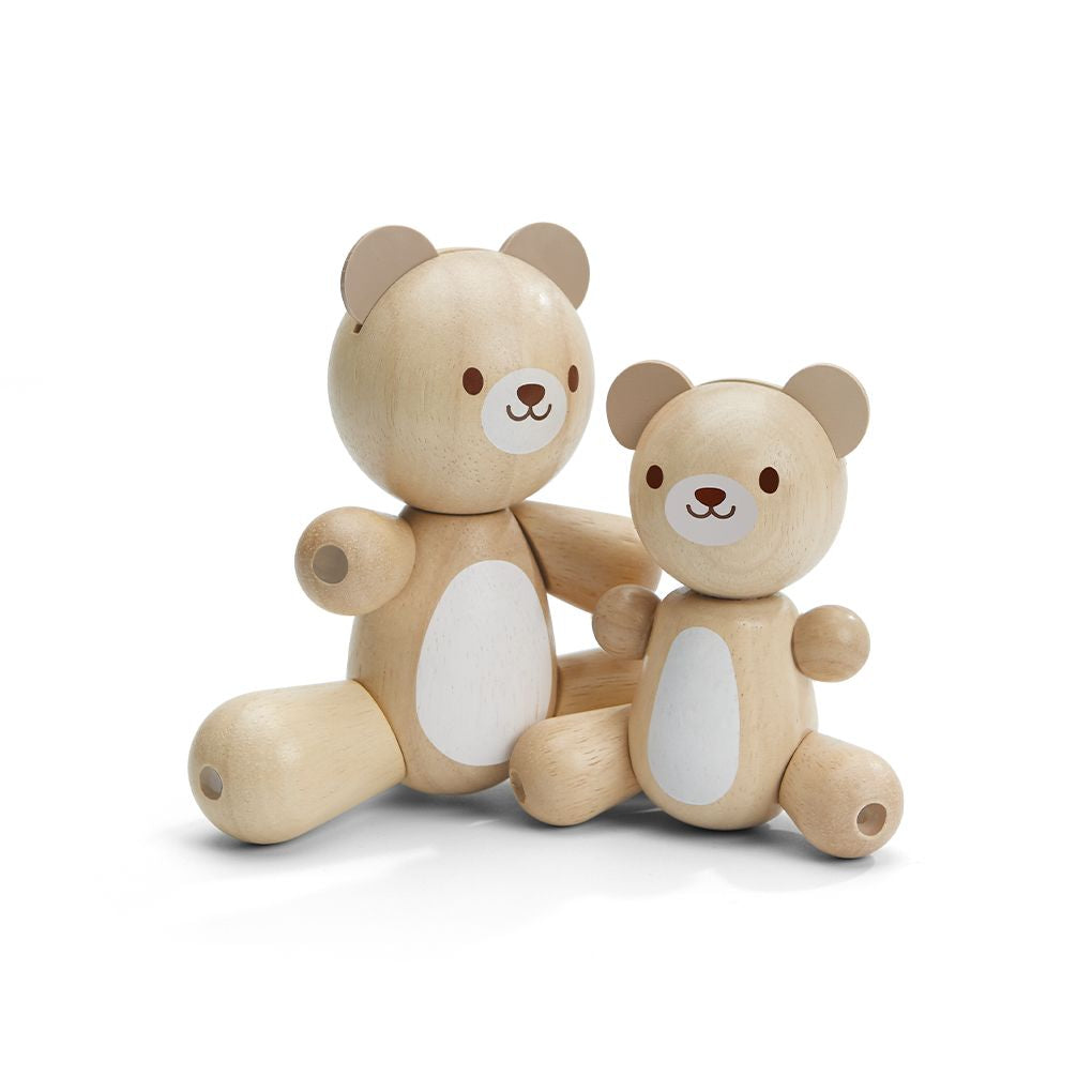 PlanToys natural Bear & Little Bear wooden toy ของเล่นไม้แปลนทอยส์ ตุ๊กตาครอบครัวหมี ประเภทของเล่นเด็กอ่อน สำหรับอายุ 12 เดือนขึ้นไป