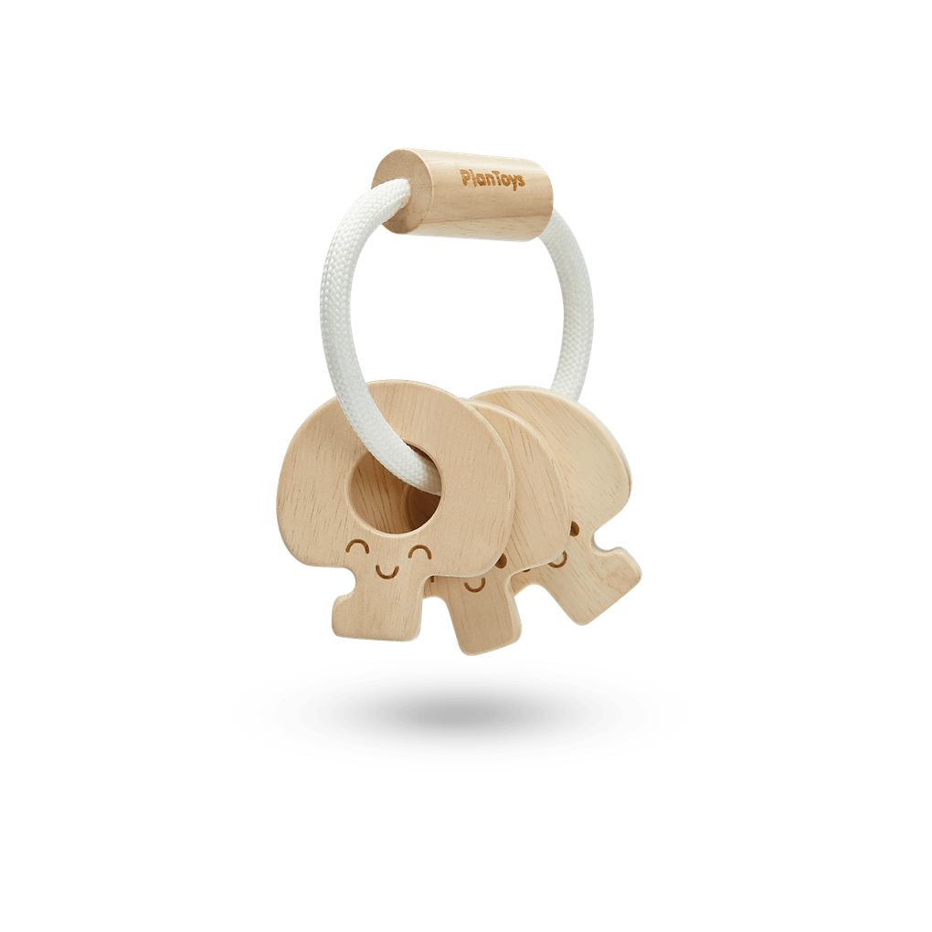 PlanToys natural Baby Key Rattle wooden toy ของเล่นไม้แปลนทอยส์ กุญแจกุ๊งกิ๊ง ประเภทของเล่นเด็กอ่อน สำหรับอายุ 0-6 เดือน