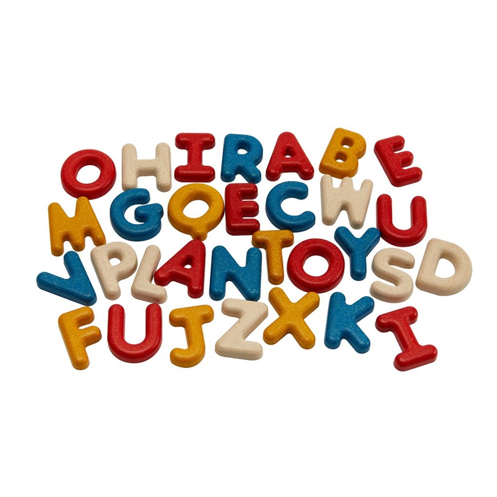 PlanToys Upper Case Alphabet wooden toy ของเล่นไม้แปลนทอยส์ ตัวอักษรภาษาอังกฤษพิมพ์ใหญ่ ของเล่นฝึกทักษะ สำหรับอายุ 2 ปีขึ้นไป