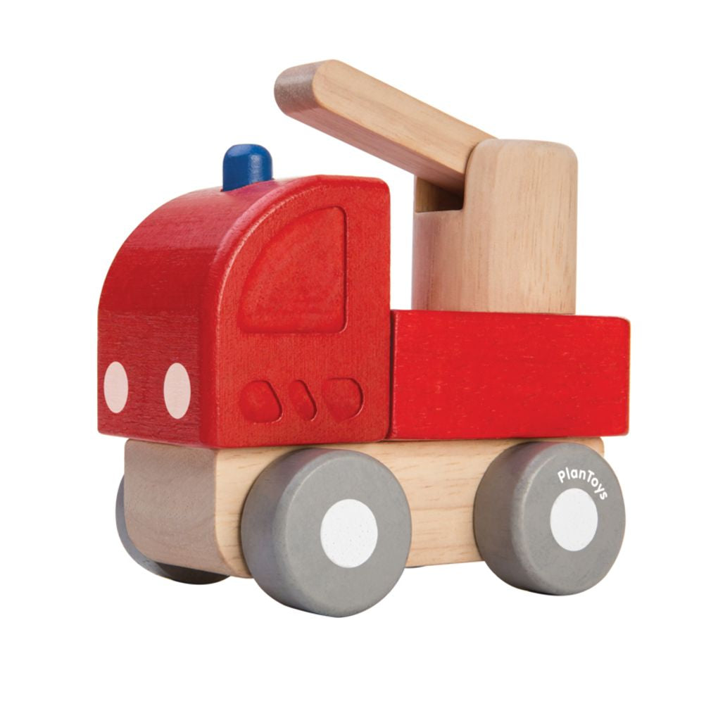 PlanToys Mini Fire Engine wooden toy ของเล่นไม้แปลนทอยส์ รถดับเพลิงมินิ ประเภทของเล่นชวนเคลื่อนไหว สำหรับอายุ 12 เดือนขึ้นไป