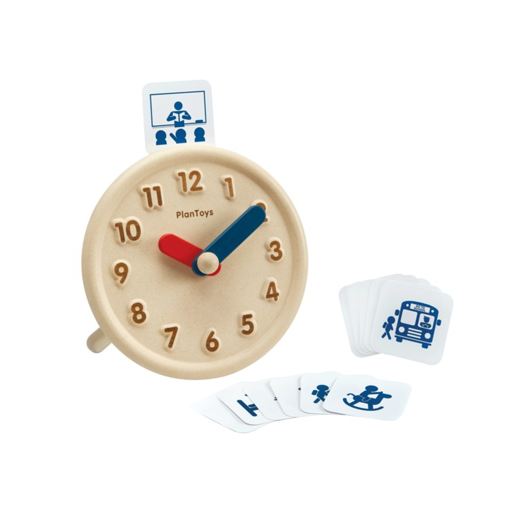 PlanToys Activity Clock wooden toy ของเล่นไม้แปลนทอยส์ นาฬิกากิจวัตรประจำวัน ของเล่นฝึกทักษะ สำหรับอายุ 3 ปีขึ้นไป