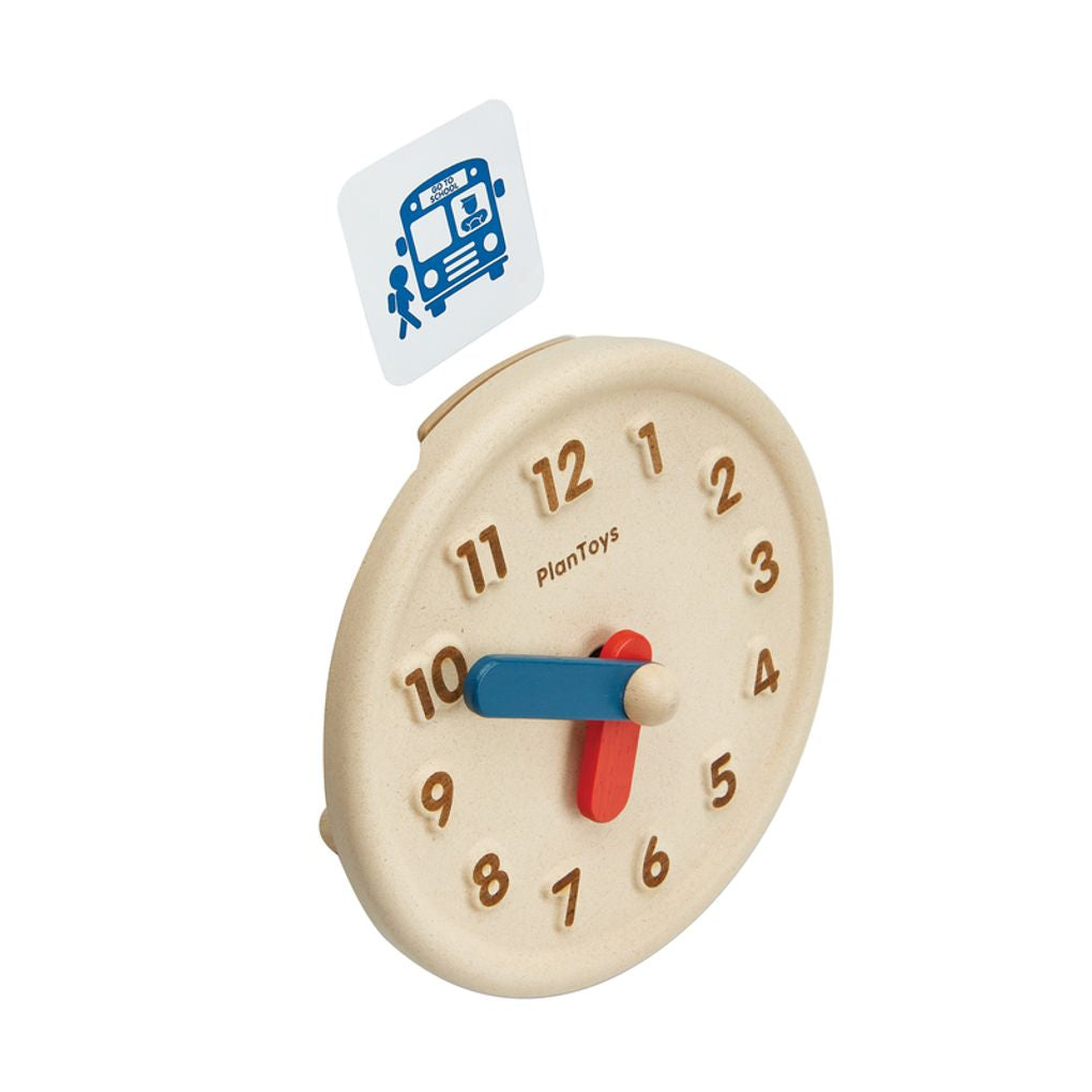 PlanToys Activity Clock wooden toy ของเล่นไม้แปลนทอยส์ นาฬิกากิจวัตรประจำวัน ของเล่นฝึกทักษะ สำหรับอายุ 3 ปีขึ้นไป