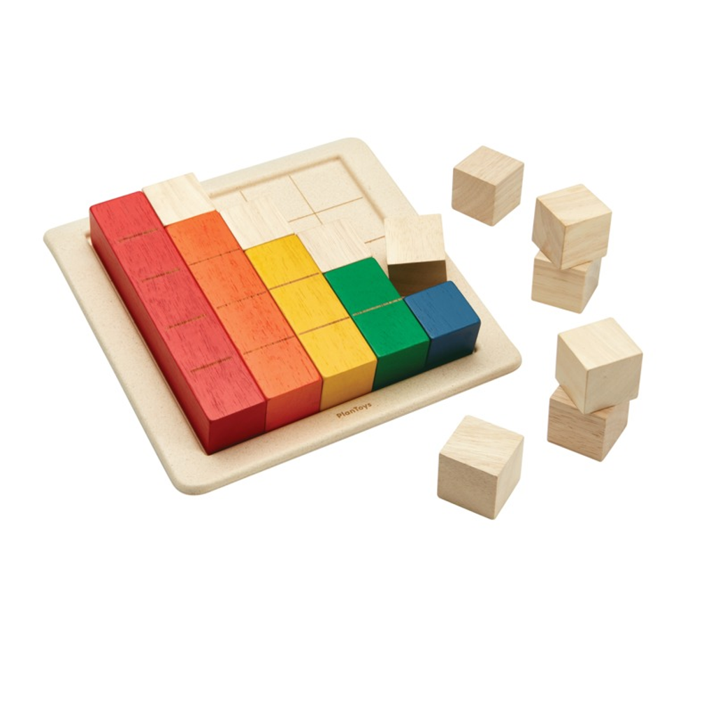 PlanToys Colored Counting Blocks - Unit Plus wooden toy ของเล่นไม้แปลนทอยส์ บล็อกสีสอนนับ ของเล่นฝึกทักษะ สำหรับอายุ 18 เดือนขึ้นไป