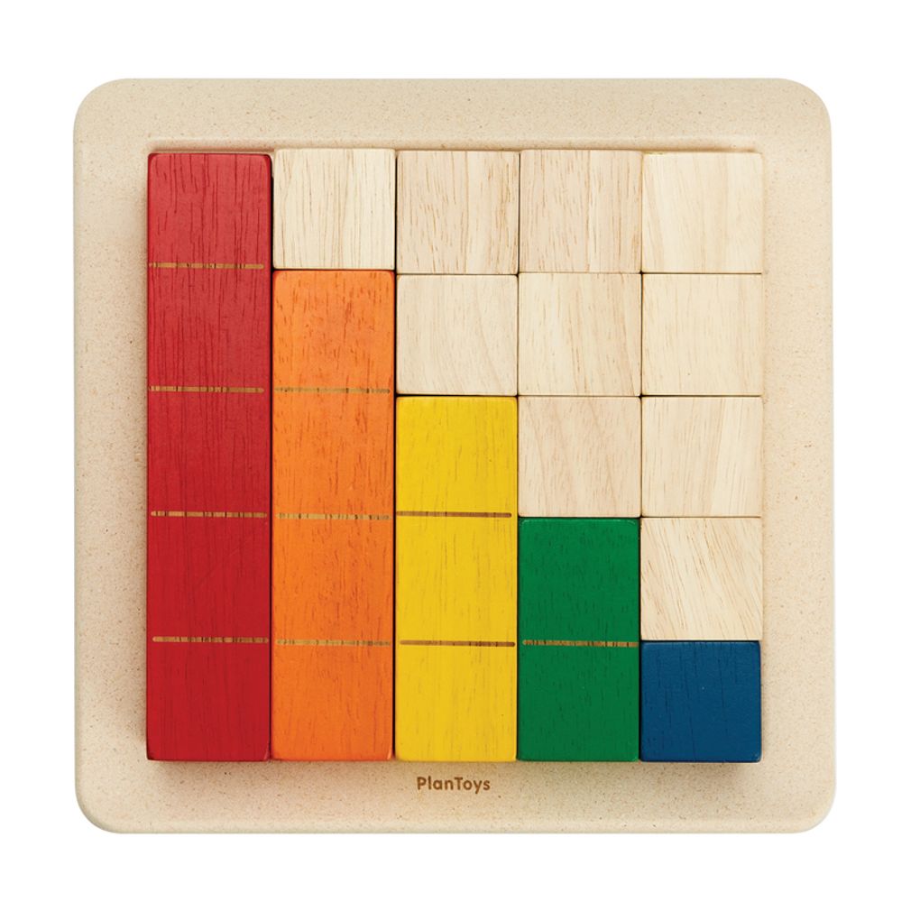 PlanToys Colored Counting Blocks - Unit Plus wooden toy ของเล่นไม้แปลนทอยส์ บล็อกสีสอนนับ ของเล่นฝึกทักษะ สำหรับอายุ 18 เดือนขึ้นไป