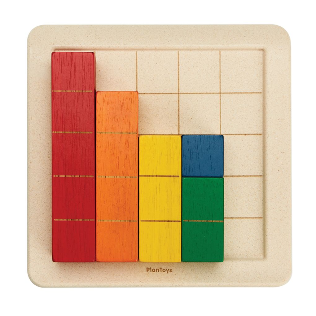 PlanToys Colored Counting Blocks - Unit Plus wooden toy ของเล่นไม้แปลนทอยส์ บล็อกสีสอนนับ ของเล่นฝึกทักษะ สำหรับอายุ 18 เดือนขึ้นไป